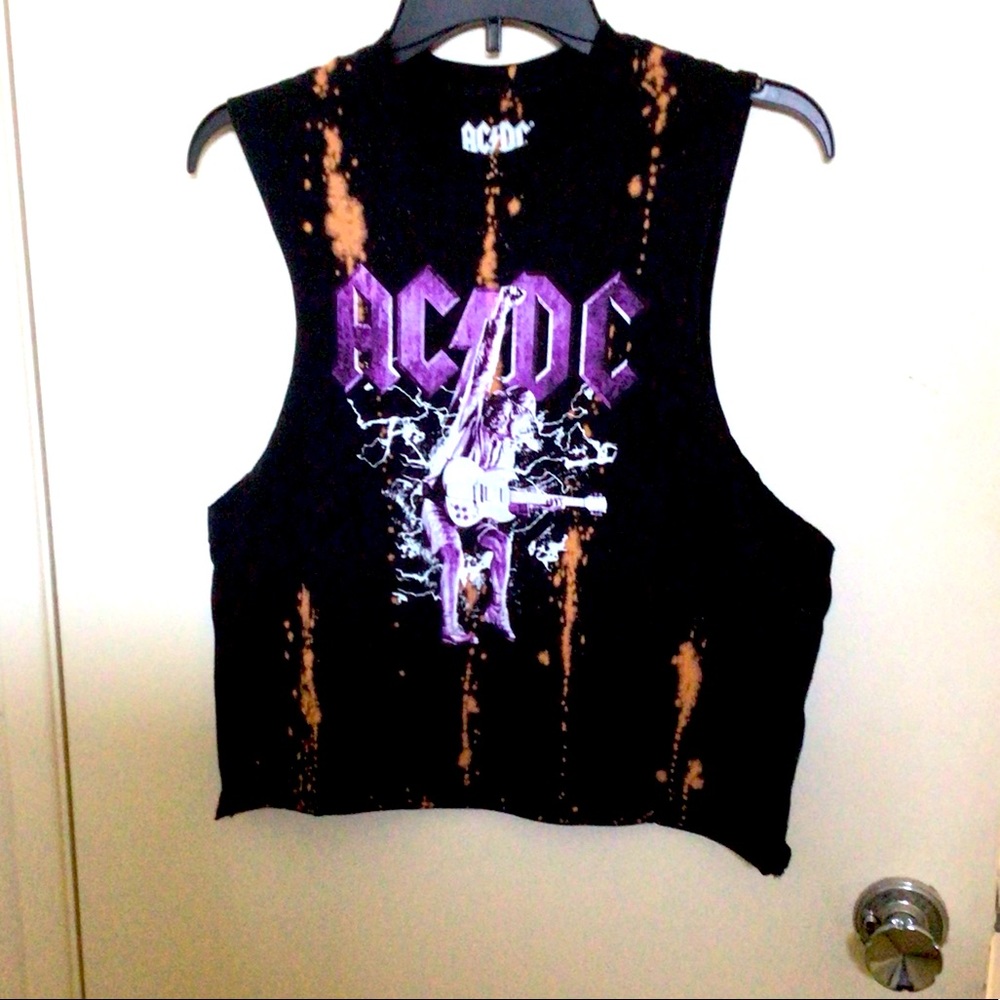 AC/DC Band Cropped Tank